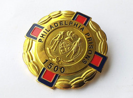 Placca Distintivo Badge U.S. Police Philadelphia Prisons Officer  Mai Usato - Policia