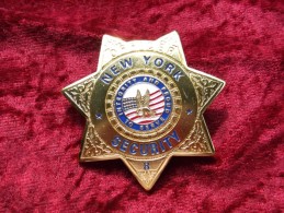 Placca Distintivo Badge U.S. Police New York Security Officer Mai Usato - Politie En Rijkswacht