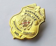 Placca Distintivo Badge U.S. Police Montgomery County Honorary Police Mai Usato - Police & Gendarmerie