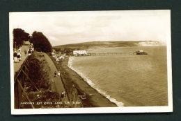 ENGLAND  -  Isle Of Wight  Sandown  Bay From Lake  Used Vintage Postcard As Scans - Sandown