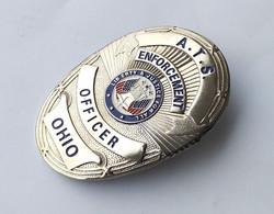 Placca Distintivo Badge U.S. Police ATS Enforcement Officer Ohio Mai Usato - Politie En Rijkswacht