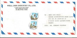 TAIWAN CHINE LETTRE AVION POUR LA FRANCE 1991 - Storia Postale