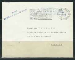 MONACO 1959 Lettre En Franchise Postale Service De SAS Le Prince De Monaco (lettre Entiére) - Storia Postale