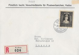 TRAUERMARKE ►Brief Mit SBK 216 / VADUZ 20.12.1947◄ - Poste Aérienne