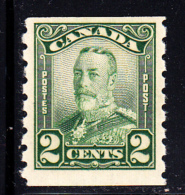 Canada MH Scott #161 2c George V Scroll Issue - Coil Single - Rollo De Sellos