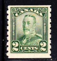 Canada MH Scott #161 2c George V Scroll Issue - Coil Single - Rollen