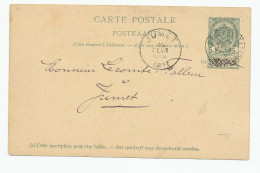 691/23 - Entier Postal Armoiries BRUGES Station 1897 - Cachet Privé Ateliers , Forges Et Aciéries De BRUGES - Cartes Postales 1871-1909