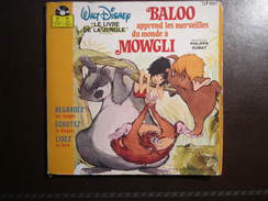 LIVRE-DISQUE BALOO Apprend Les Merveilles Du Monde à MOWGLI - WALT DISNEY Le Livre De La Jungle - 45 Tours - DISNEYLAND - Children
