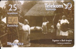 SLOVENIA SLOVENIJA PHONECARD 2003 TRGATEV V BELI KRAJINI VINEYARD COTTAGES CULTURAL HERITAGE  TELEKOM CAT.NO. 528 - Slovenia