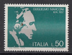 1343 Italia 1974 Ritratto Guglielmo Marconi Premio Nobel Fisica Nuovo MNH - Physics