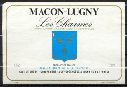 523 - Macon-Lugny - Les Charmes - A.O.C. Cave De Lugny Groupement Lugny-St. Gengoux à Lugny 71 - Vino Blanco