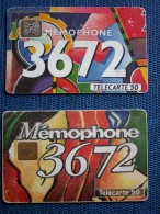 .""  LOT  DE  2  //  MEMOPHONE  36 72  /  1.000.000 Et  500;000 Ex.   1992 Et 93    "" - Telecom