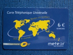."" CARTE  TELEPHONIQUE  UNIVERSELLE  METEOR      "" - Opérateurs Télécom