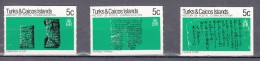 Turks- & Caicos Islands: 1979 Mi Nr 442 - 444 :  Rowland Hill , Antiek Schrift 3x, Zelfklevend Postfris - Turks- En Caicoseilanden