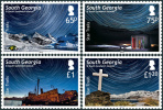 South Georgia 2013 - Traînées D'étoiles, Star Trails, Paysages - 4v Neuf (MNH) - Géorgie Du Sud