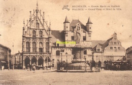 CPA  MECHELEN GROOTE MARKT EN STADHUIS MALINES GRAND PLACE ET HOTEL DE VILLE - Malines