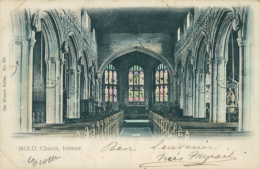 GB MOLD / Church, Interior / COLORED CARD - Flintshire