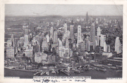 Aerial View Of LOWER NEW YORK, Looking North - Circulé 1938, Taxée, Timbres Taxes Français Pour 70 Centimes - Multi-vues, Vues Panoramiques