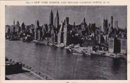 New York Harbor And Skyline - Looking North - Circulé 1938, Taxée, Timbres Taxes Français Pour 70 Centimes - Viste Panoramiche, Panorama