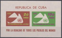 382 - CUBA - 1961 15th Anniversary Of The UN Souvenir Sheet. Scott 669a. MNH ** - Nuevos