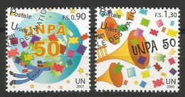 UNO-Genf, 2001, 424/25,  50 Jahre Postverwaltung Der Vereinten Nationen (UNPA). USED FIRST DAY, - Oblitérés