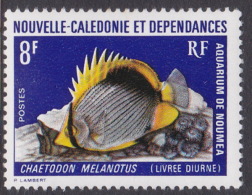 New Caledonia SG 519 1973 Marine Fauna,8 F Black Backed Butterflyfish MNH - Neufs