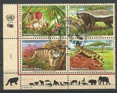 UNO-Genf, 2002, 434/37,  Gefährdete Arten (X): Fauna. Used First Day - Used Stamps