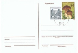 CHAMP-L67 - AUTRICHE Entier Postal Oblitéré Champignons - Postcards