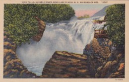 New York High Falls Ausable River Near Lake Placid Curteich - Adirondack