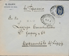 Russia Latvia 1909 Cover Un-numbered Oval TPO Cds Riga - Tukkum To Markranstädt Leipzig Germany, Rare (44_2538) - Lettres & Documents