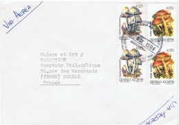 CHAMP-L81 - ARGENTINE Lettre Par Avion Pour La France Affr. Champignons - Covers & Documents