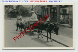 Marchand De GLACES Ambulant-Eisverkäufer-ATTELAGE-Cheval-Commerce-Carte Photo Allemande- - Venters