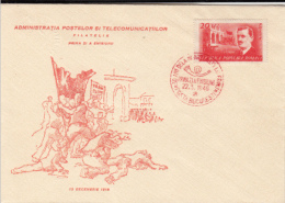 I.C. FRIMU, PRINTING WORKERS STRIKES, COVER FDC, 1949, ROMANIA - FDC