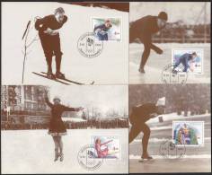 NORWAY Maximum Cards No 1-4/1990 «Norwegian Olympic Winners» NK 1099-1102 - Maximumkarten (MC)