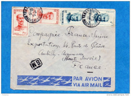 MARCOPHILIE-lettreMadagascar>Françe-Avion-Cachet "B M"--départ  MAEVATANANA-TANANARIVE 1953   Bel Afffrt - Brieven En Documenten