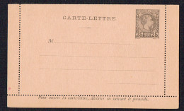 Charles III   Carte-lettre 25 C.  Noir Sur Rose Neuve  Maury 3 - Ganzsachen