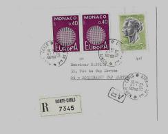 Principauté De Monaco « MONTE-CARLO »* Monaco Assimilé Aux Tarifs Postaux Français *LRE Avec A.R. 1er Ech. - Cartas & Documentos
