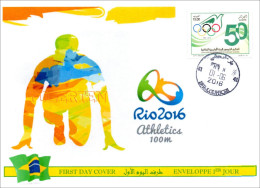 ALGERIE ALGERIA 2016 - FDC Olympic Games Rio 2016 Olympische Spiele Leichtathletik Olympics Athletics Atletismo - Eté 2016: Rio De Janeiro