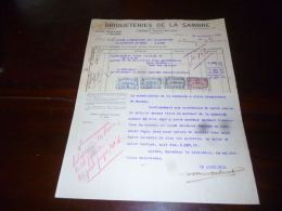 LC160 FF4 Facture Et Courrier Briqueteries De La Sambre Lobbes 1924 - 1900 – 1949