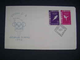 Cover Romania Stamps Jocurile Olimpice Olympic Games Melbourne 1956 With Special Postmark - Sommer 1956: Melbourne