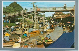 Ethnic Thailand Floating Market Types Costumes - Wood Bridge Over The River - Unused,perfect Shape - Asien