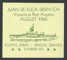 C05-04 CANADA Juan De Fuca Local Post Aug1968 Label MNH A Green On Yellow - Local, Strike, Seals & Cinderellas