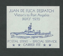 C05-54 CANADA Juan De Fuca Local Post May 1970 Label MNH A Blue On Blue - Viñetas Locales Y Privadas