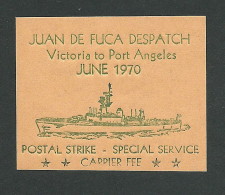 C05-58 CANADA Juan De Fuca Local Post June 1970 Label MNH A Green On Orange - Viñetas Locales Y Privadas