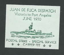 C05-60 CANADA Juan De Fuca Local Post June 1970 Label MNH A Green On Blue - Local, Strike, Seals & Cinderellas