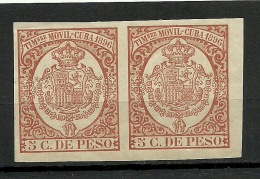 KUBA Cuba 1896 Tax Stamp 5 C Timbre Movil In Pair MNH - Timbres Express