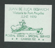 C05-63 CANADA Juan De Fuca Local Post June 1970 Label MNH B Green On Blue - Werbemarken (Vignetten)