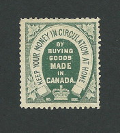 C05-79 CANADA Keep Your Money In Circulation - Green Used - Vignettes Locales Et Privées