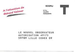 Prêt-à-poster. Enveloppe Réponse T. Ecopli. Le Nouvel Observateur. - Buste Risposta T