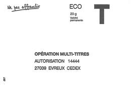 Prêt-à-poster. Enveloppe Réponse T. Eco. Opération Multi-titres. - Buste Risposta T